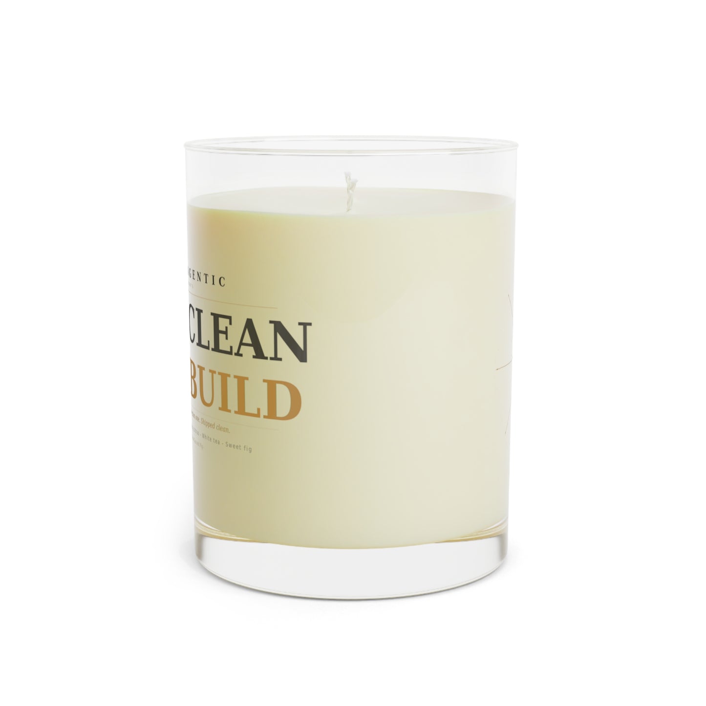 Clean Builder Scented Candle - 11oz Glass Jar, Subtle Spa & Home Fragrance