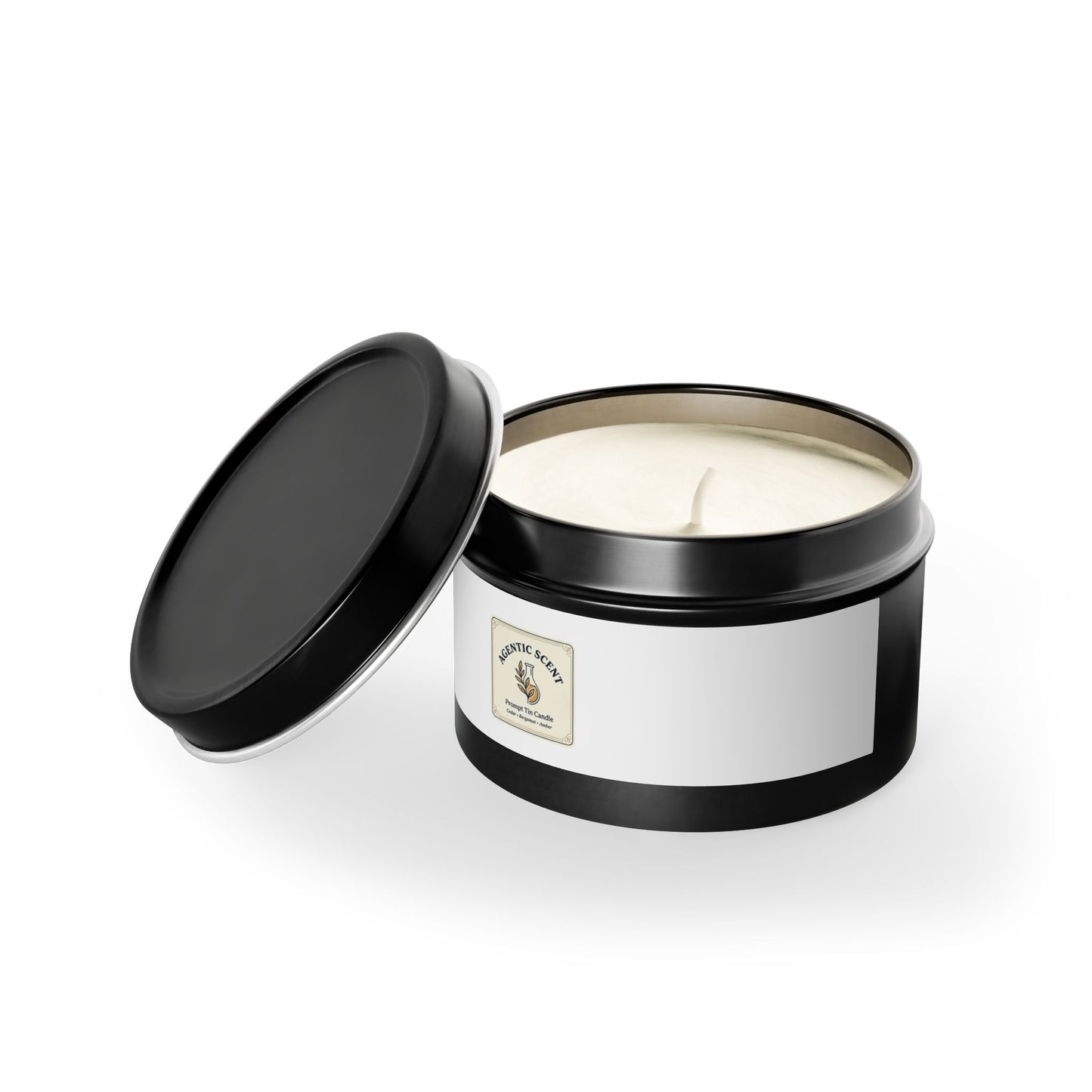 Aromatic Scents Tin Candle – Small Travel Soy Candle in Black Tin