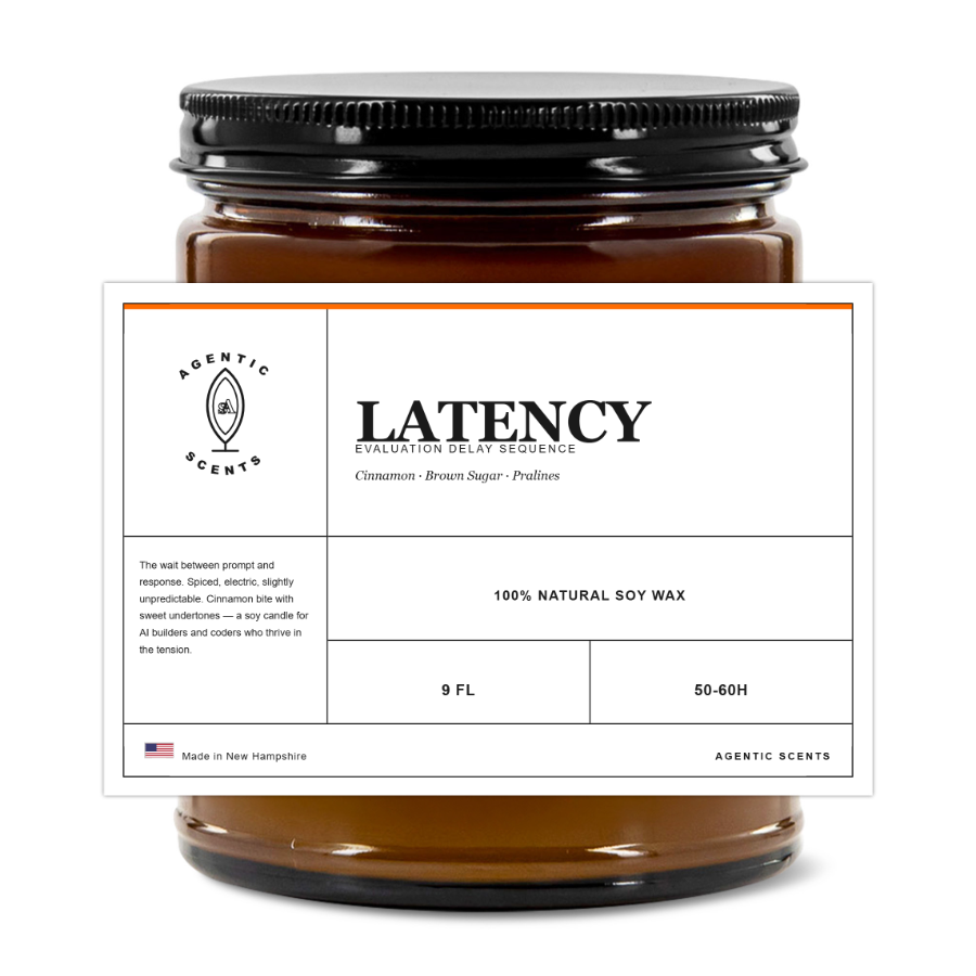 Agentic-Scented Candles | 9 oz | 3"x2" White Label | Black Matte Lid
