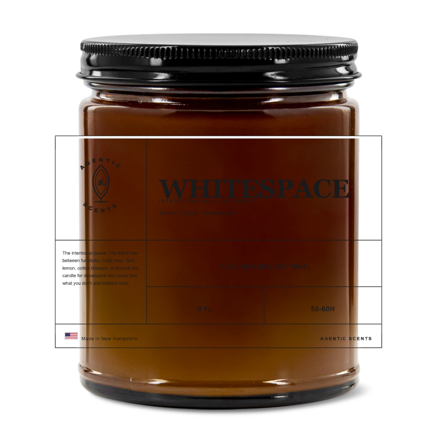 Agentic-Scented Candles | 9 oz | 3"x2" White Label | Black Matte Lid