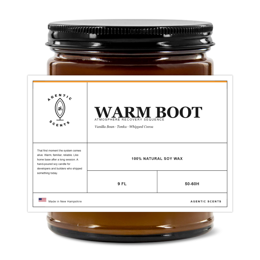 Agentic-Scented Candles | 9 oz | 3"x2" White Label | Black Matte Lid