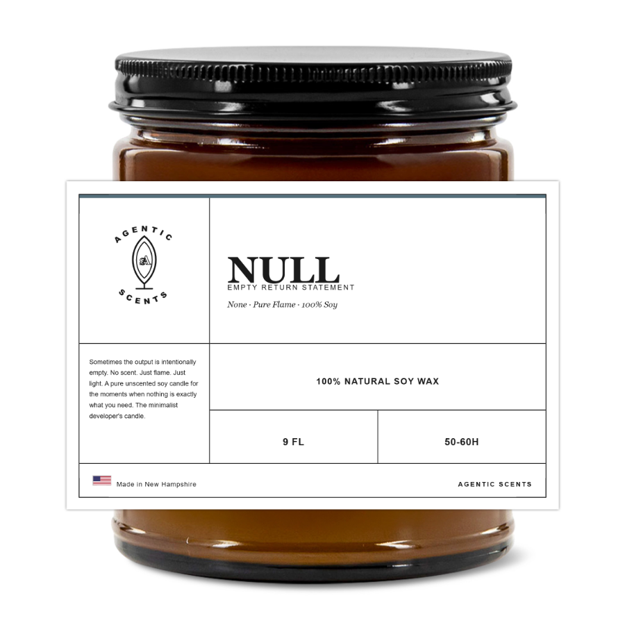 Agentic-Scented Candles | 9 oz | 3"x2" White Label | Black Matte Lid